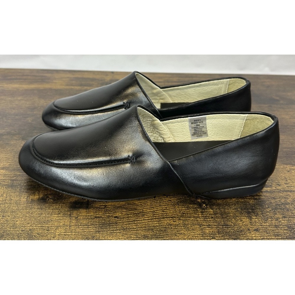 L.B. Evans Duke Opera Mens Black Leather Casual Slippers Slip On Shoes Size 8M 8 - Picture 5 of 15